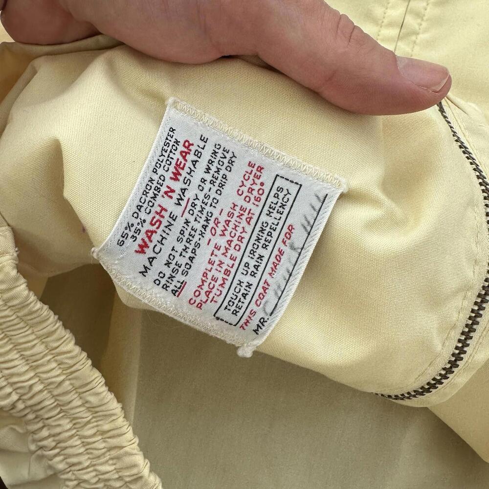Vintage Work Jacket Men's Yellow Full Zip Gabardine 60s Talon 70s Chore Light - Picture 5 of 11